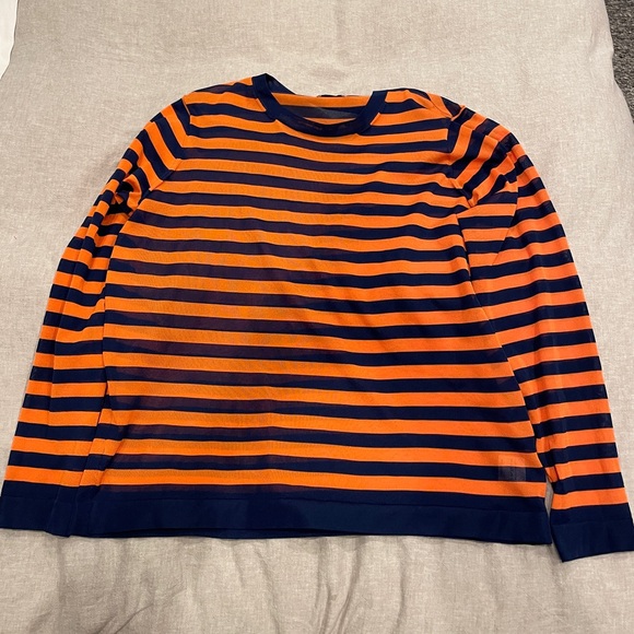 〜00's Made In Belgium DRIES VAN KNOTTEN DRIES VAN NOTEN Knitwear/Sweater OrangexNavy(Border) size M